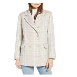 Something Navy Double Breasted Plaid Jacket - NWT